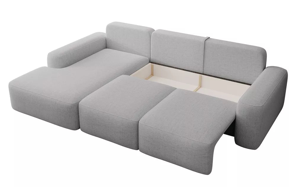 Kairinis kampas su miegojimo funkcija Carnos, pilkas