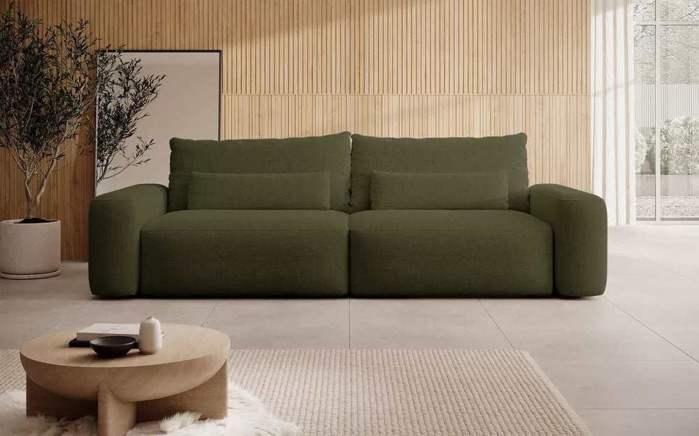 Trivietė sofa Carnos, alyvuogių spalvos