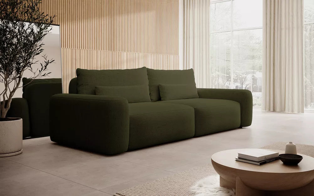 Trivietė sofa Carnos, alyvuogių spalvos