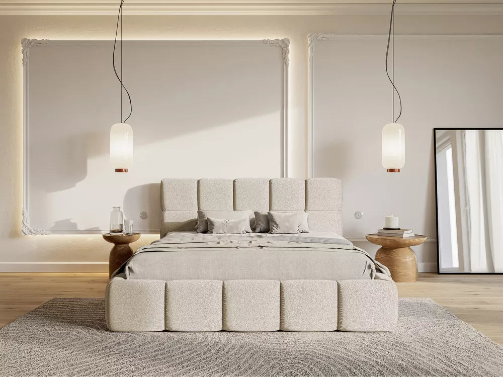 Lova Cloudy, šviesiai smėlinė, 160x200 cm