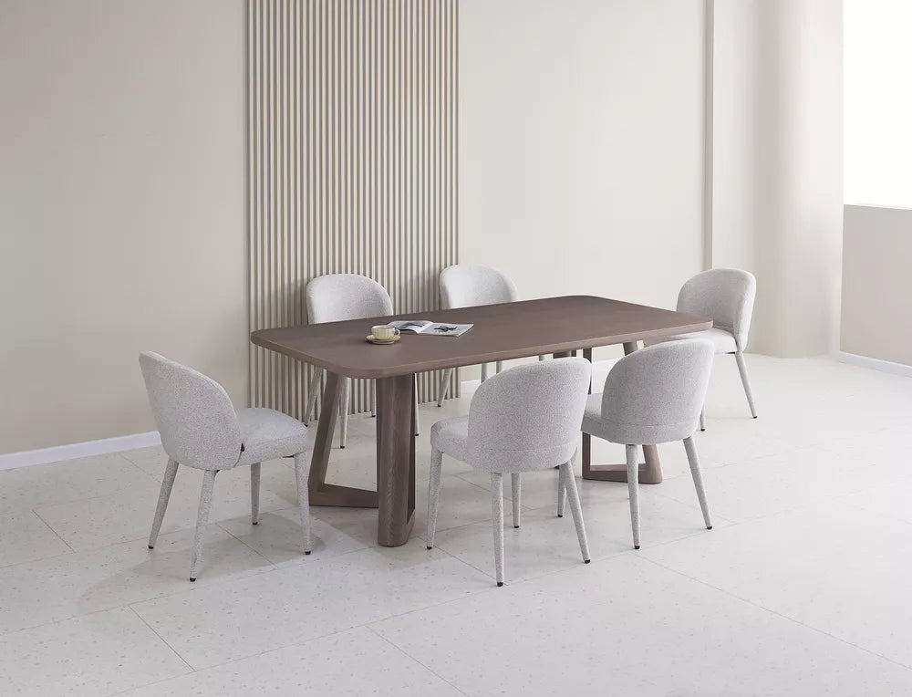 Valgomasis stalas Alisser 200x100 cm, riešuto lukšto fanera