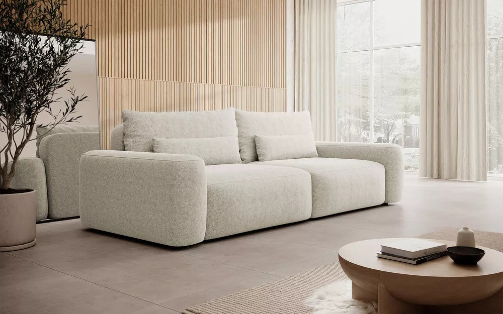 Trivietė sofa Carnos, kreminė
