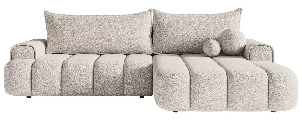 Kampinė miegamoji sofa Dandelino kreminė