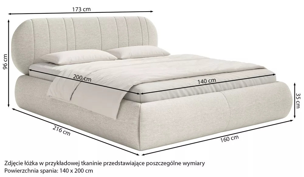 Lova Asmelio, smėlinė, 140x200 cm