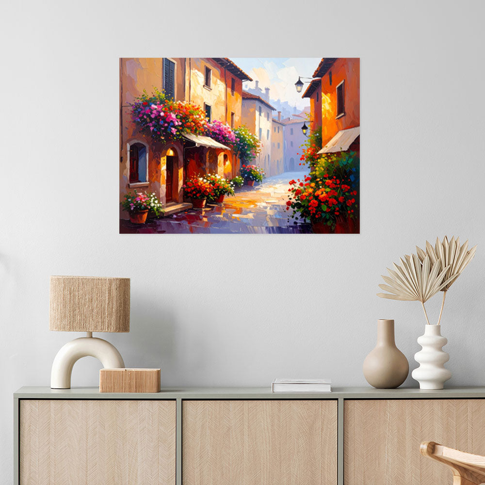 Klijuojamas plakatas, Italijos gatvės Gėlių namai
