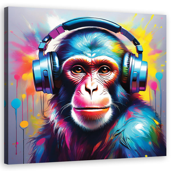 Paveikslas Ant Drobės, Beždžionė DJ Pop Art