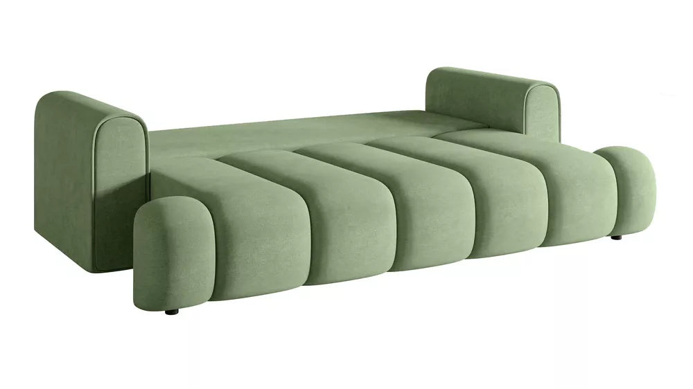 Trivietė sofa Dandelino, eukalipto spalvos