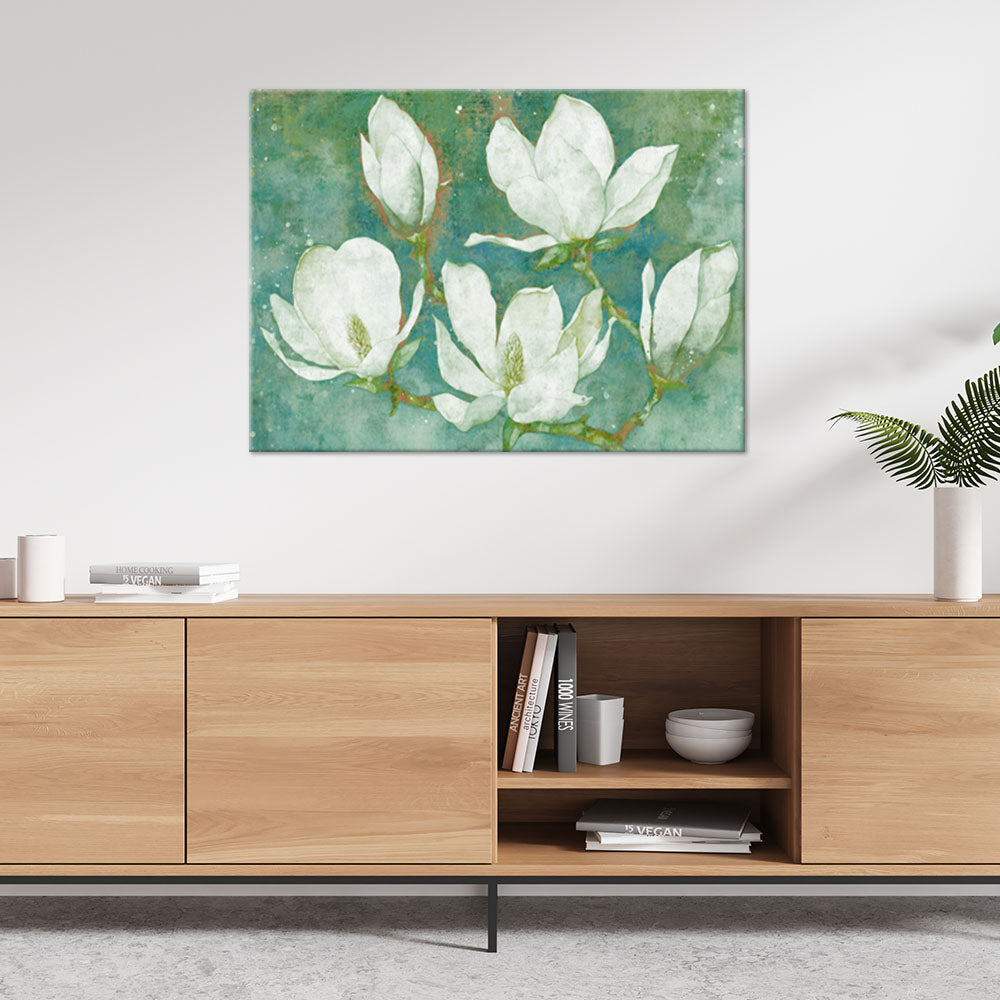 Paveikslas Ant Drobės, Žydinčios magnolijos abstraktus