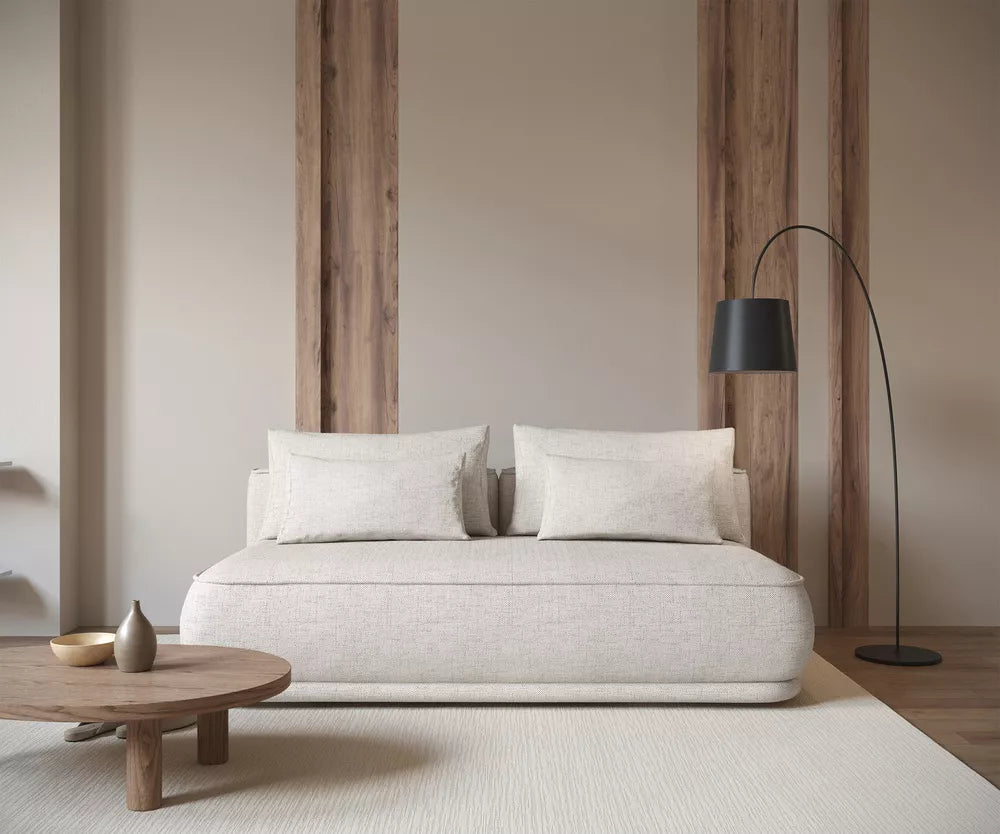 Trijų vietų sofa-lova Leanno, kreminė