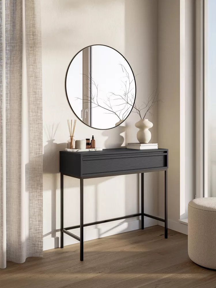 Konsolė Evo su stalčiumi ir rėmu 90 cm Juoda