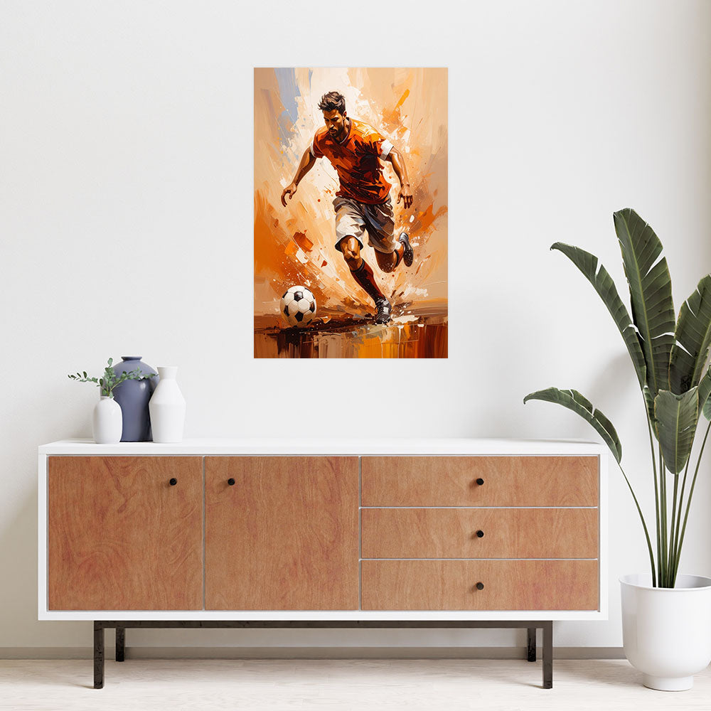 Klijuojamas plakatas, Futbolininkas veikia
