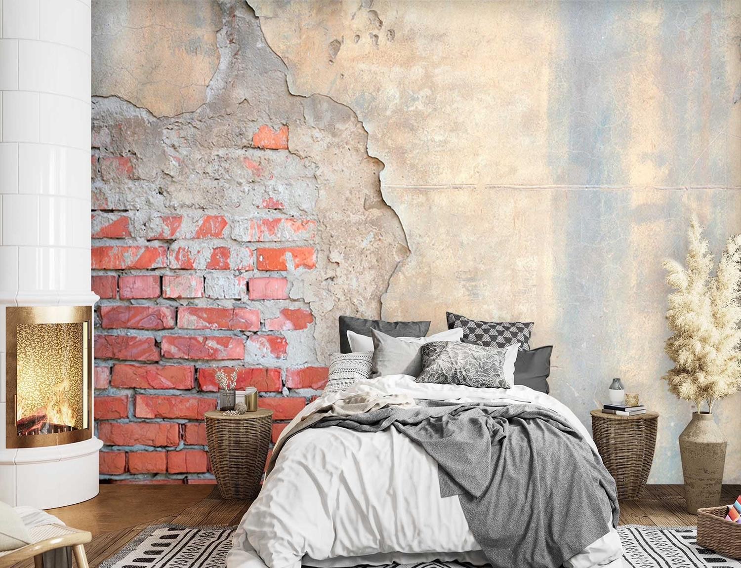 Fototapetai, Plytų optikos siena betono 3d