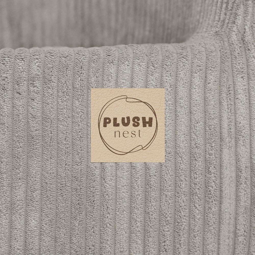 Vaikiškas fotelis Plush Nest, smėlio, premium velvetas