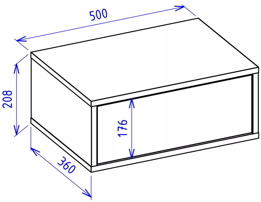 Pakabinama naktinė spintelė Framme, kašmyro spalvos