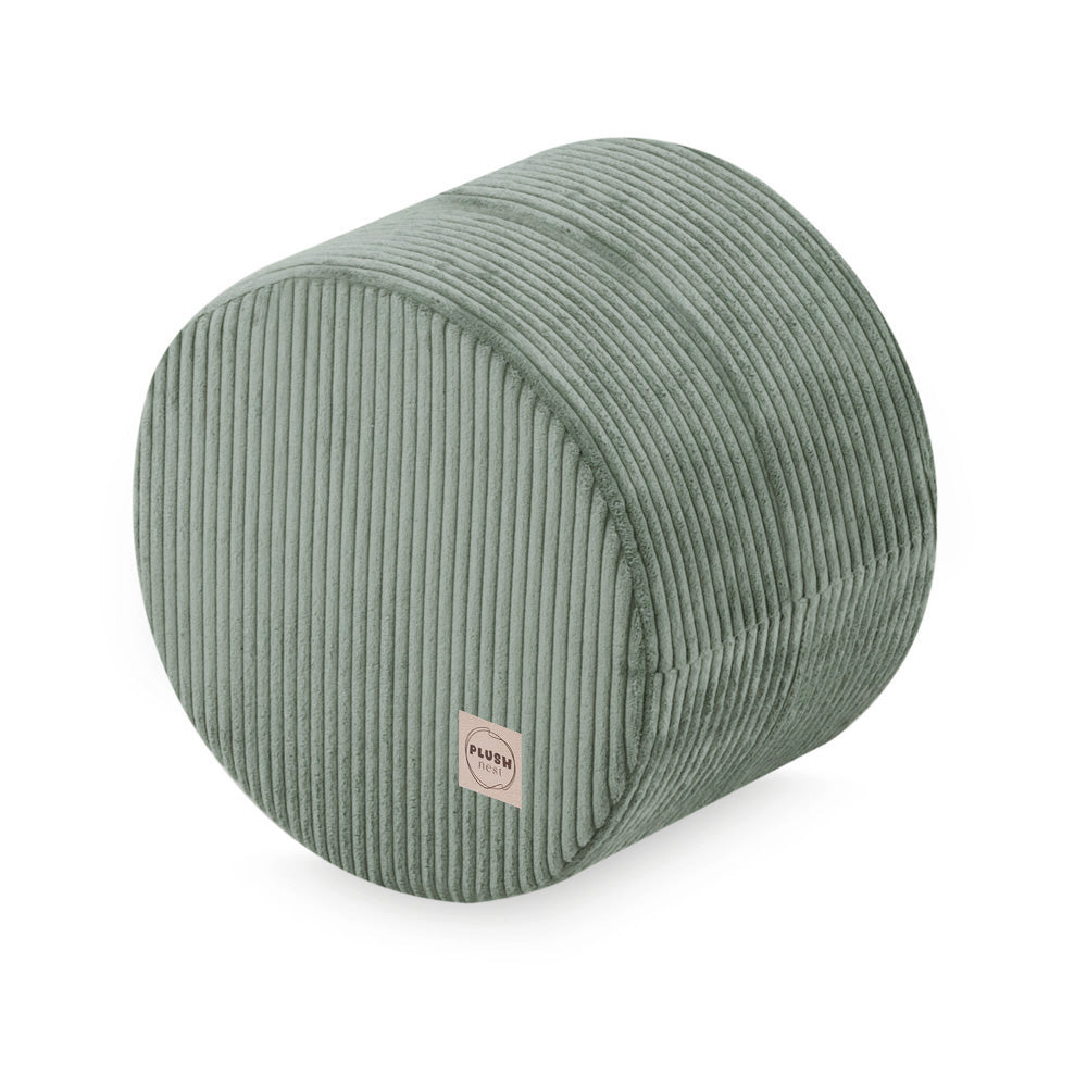 Apvalus pufas Plush Nest 40×30 cm, žalia, premium velvetas
