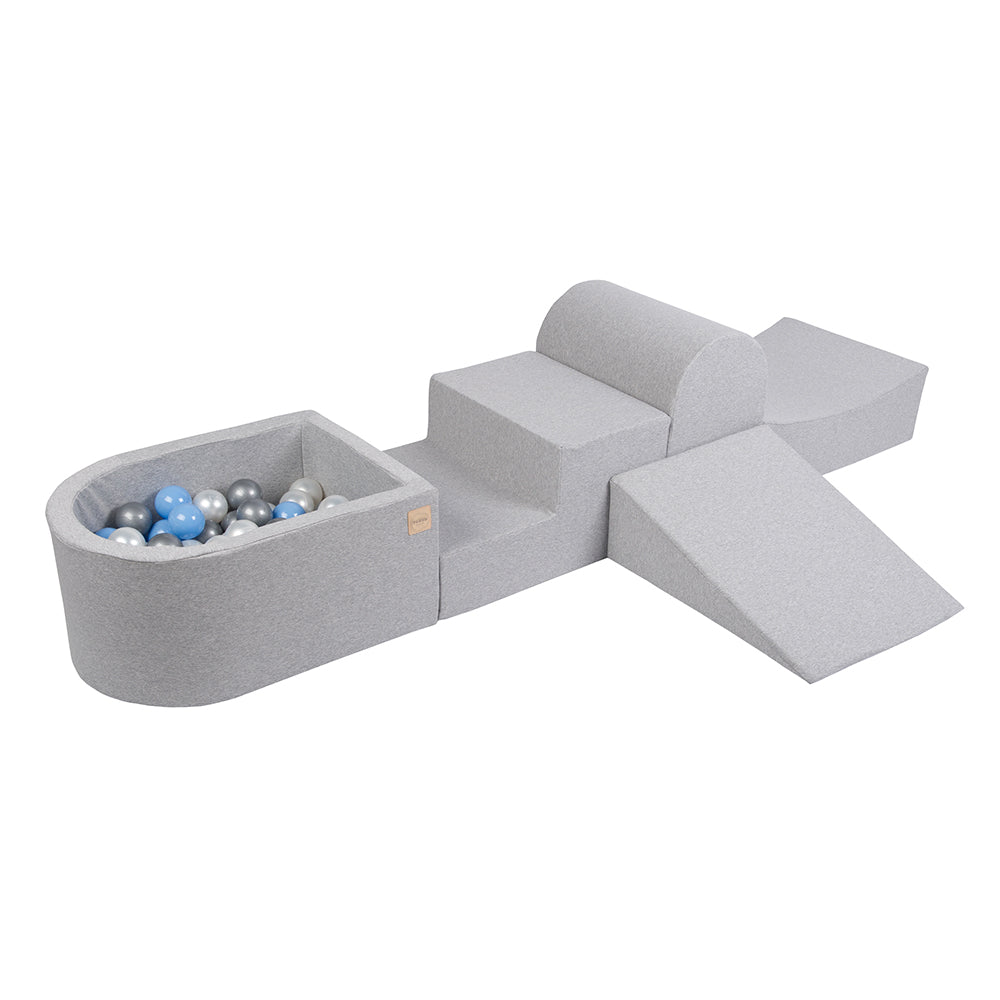 Mini žaidimų aikštelė Plush Nest, šviesiai mėlyna, 100 kamuoliukų