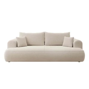 Trivietė sofa-lova Ovo, smėlinė