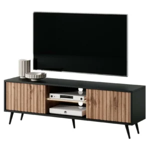 TV spintelė Bello, juoda/ ąžuolo