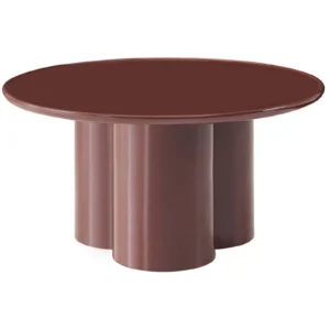 Stalinis kavos staliukas Roulness, apvalus, 80 cm, bordo spalvos, blizgus