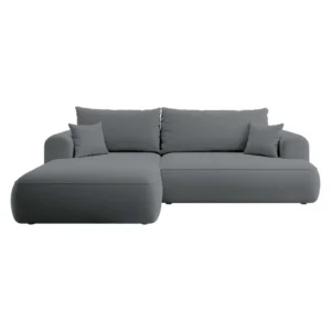 L-formos kampinė sofa Ovo su miegamąja funkcija ir patalynės dėže, Castel 93, kairinė