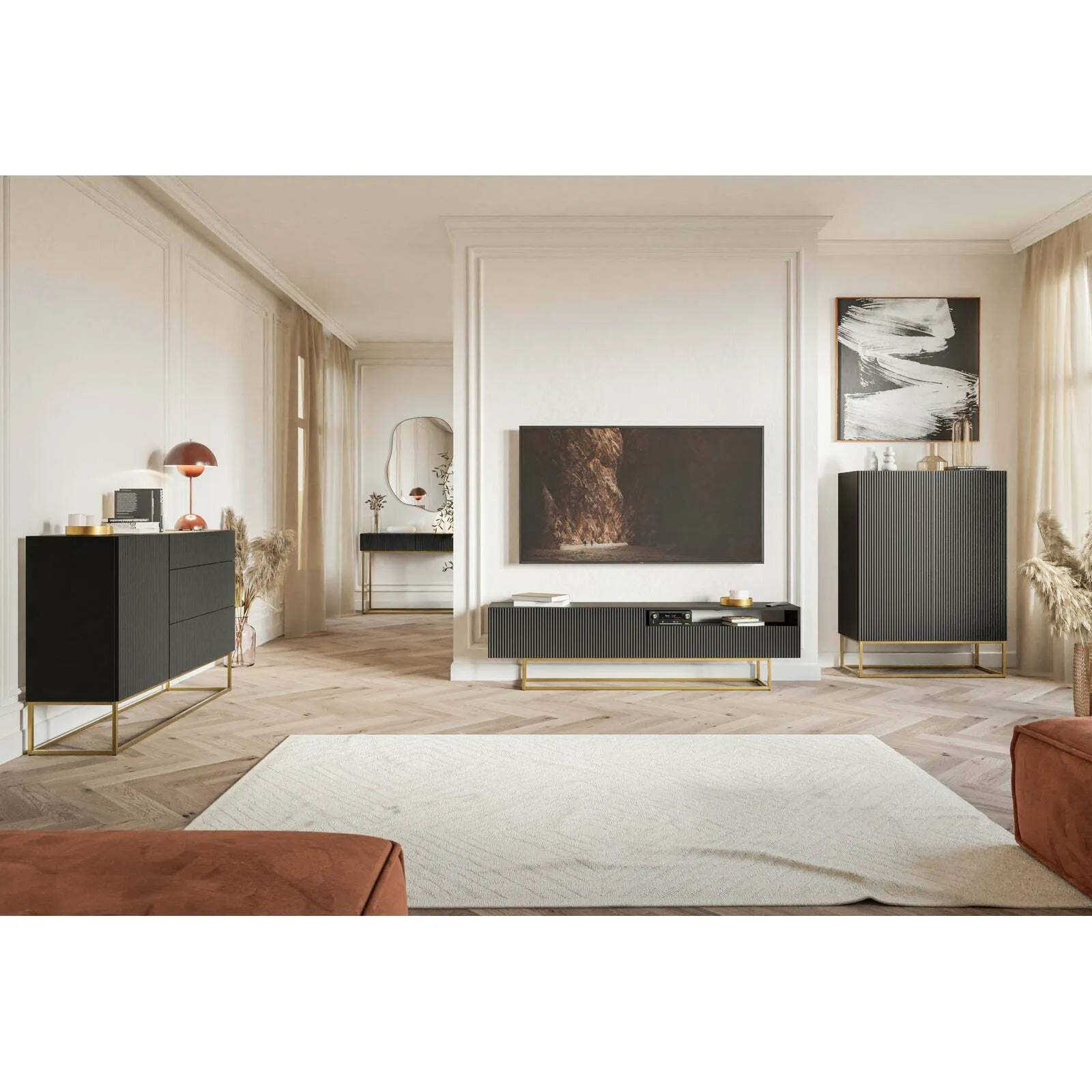 TV komoda Veldio, juoda - Image 5