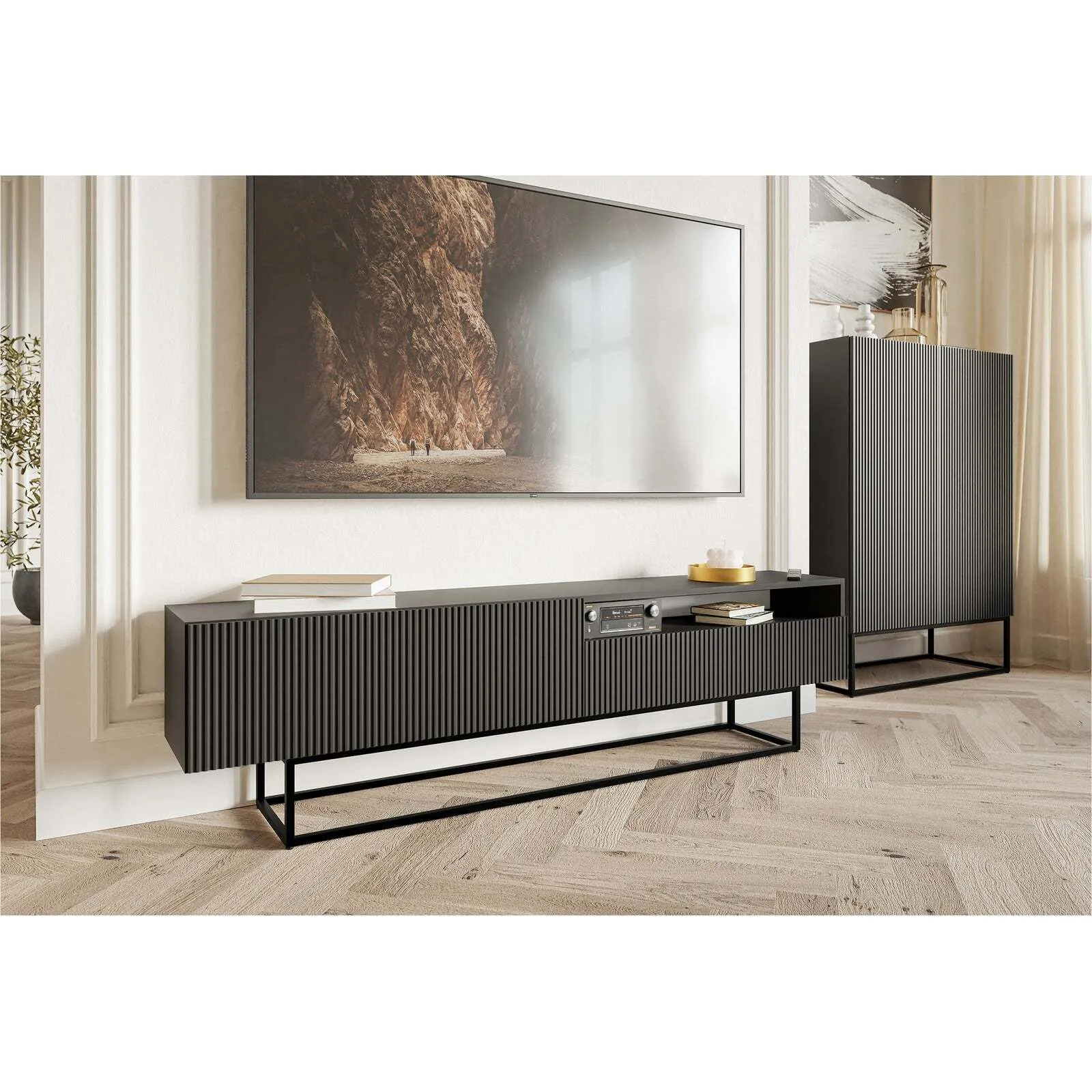 TV komoda Veldio, juoda - Image 4