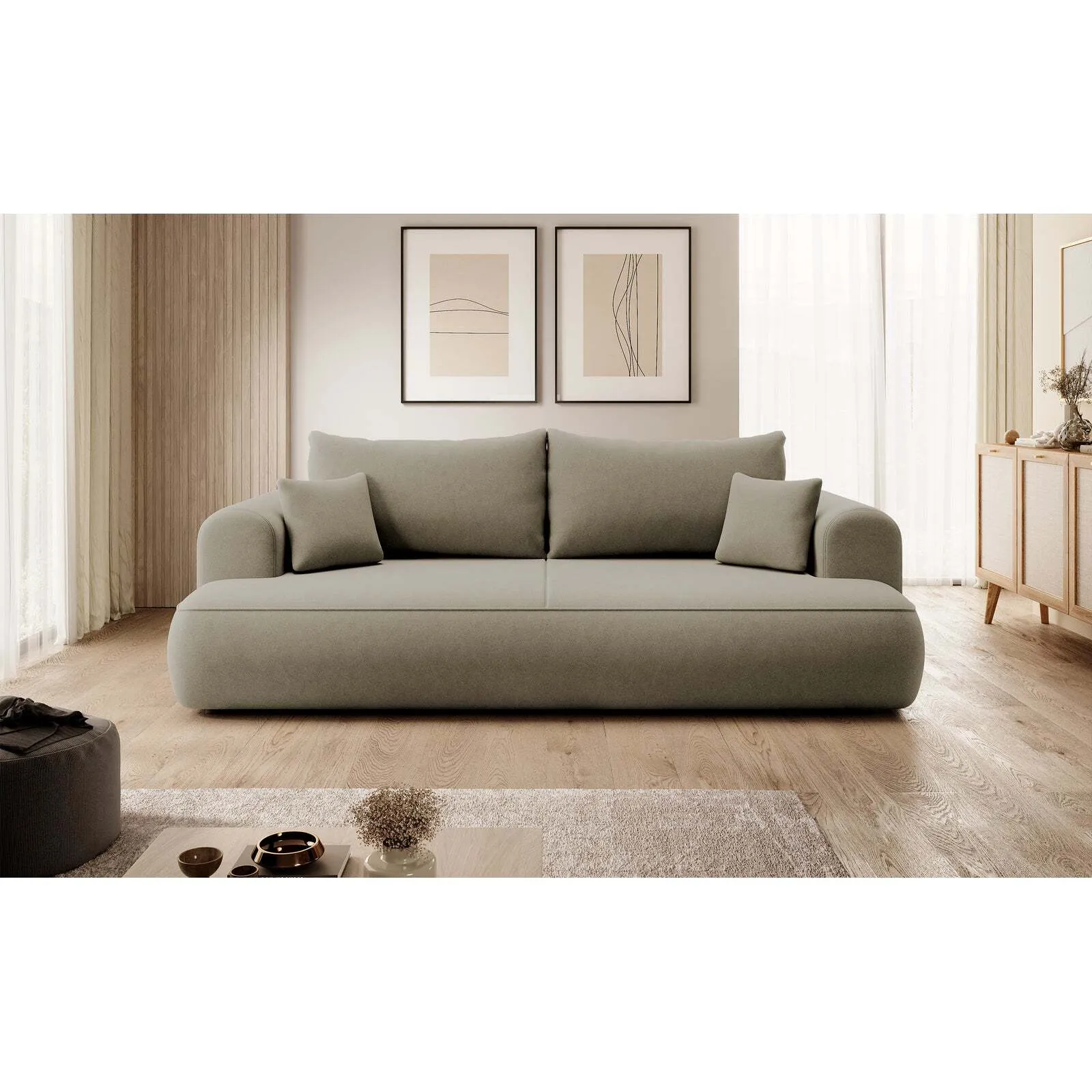 Trivietė sofa Ovo, smėlinė - Image 2
