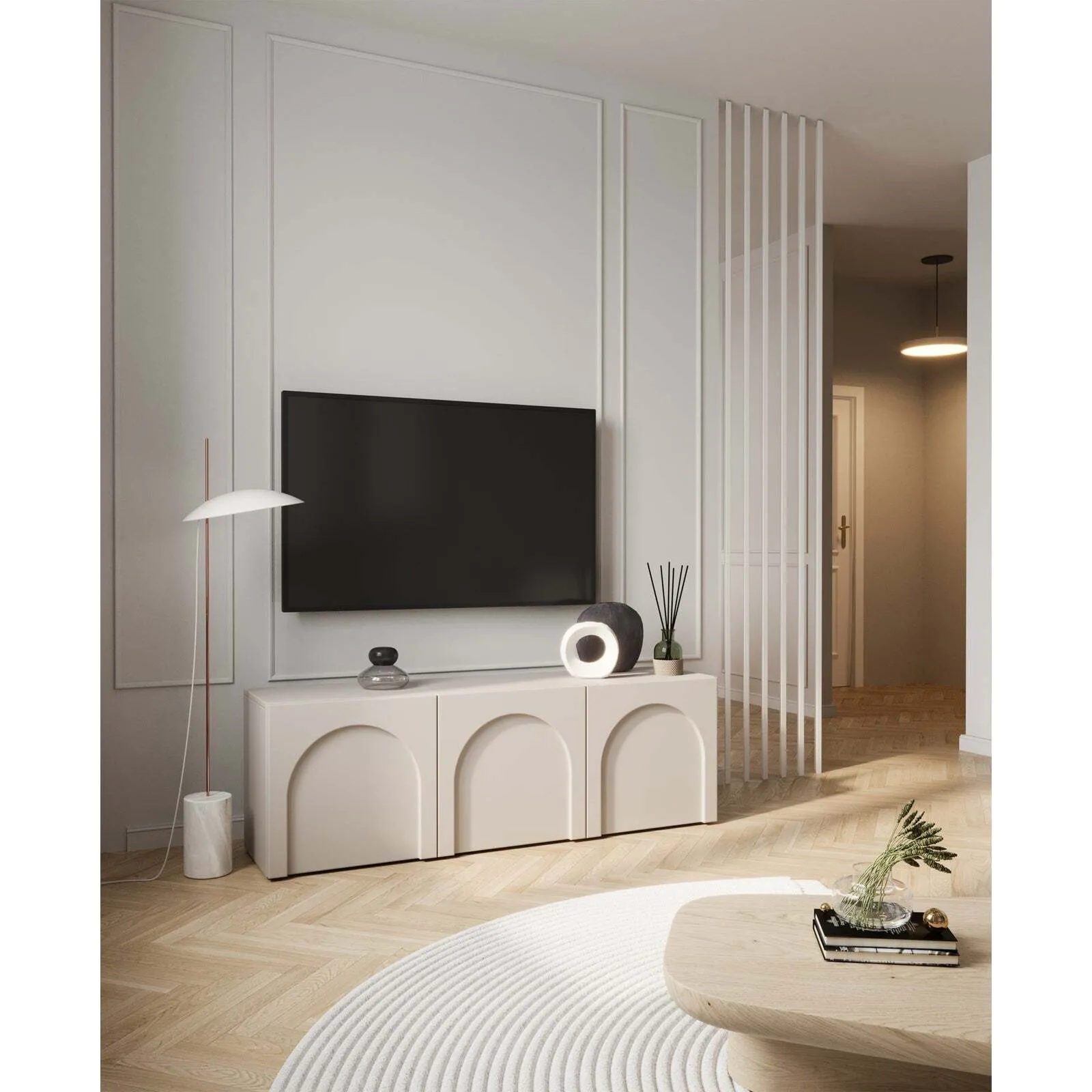 TV spintelė Arkadia, pilkai smėlinė - Image 4