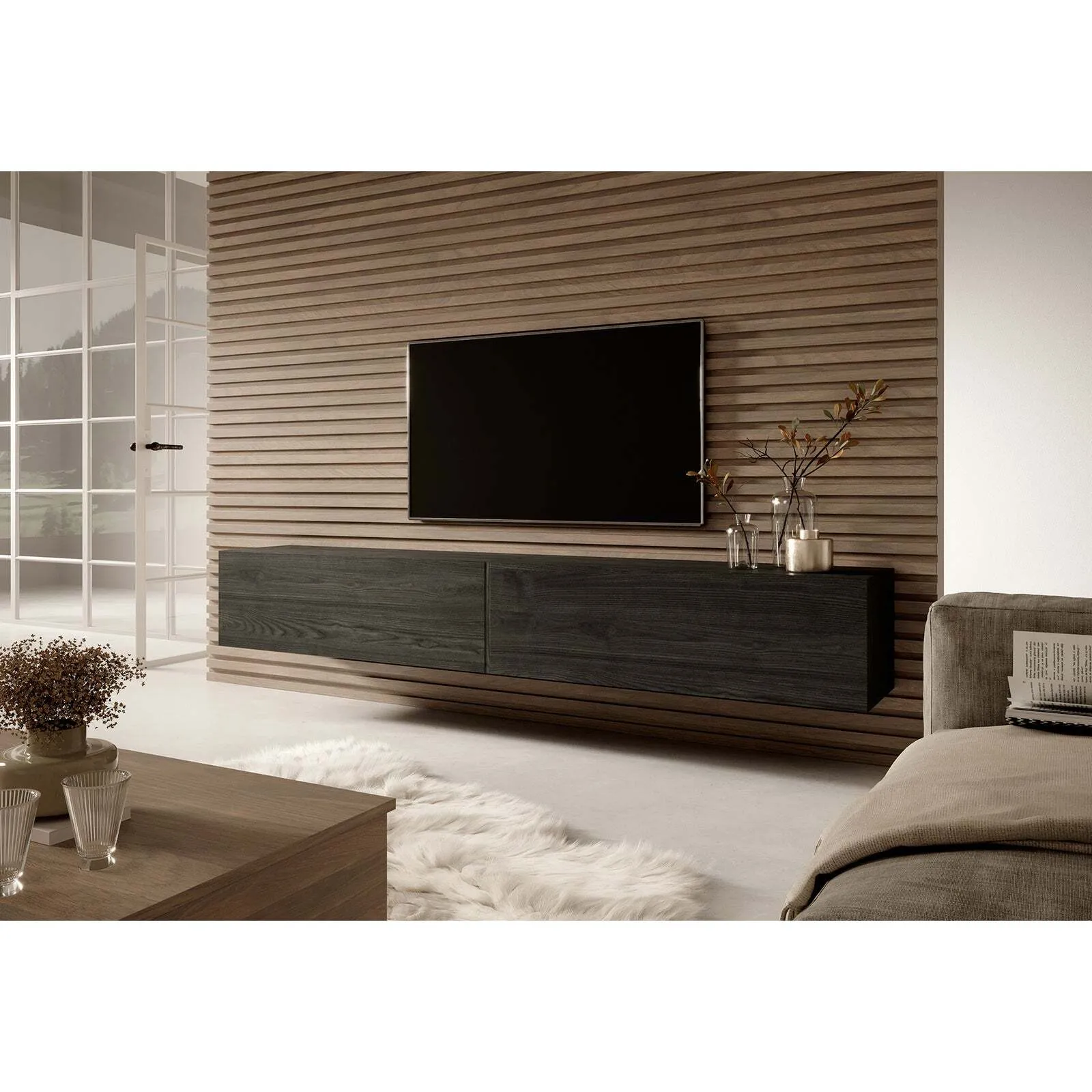 TV spintelė Bisira, juoda - Image 3