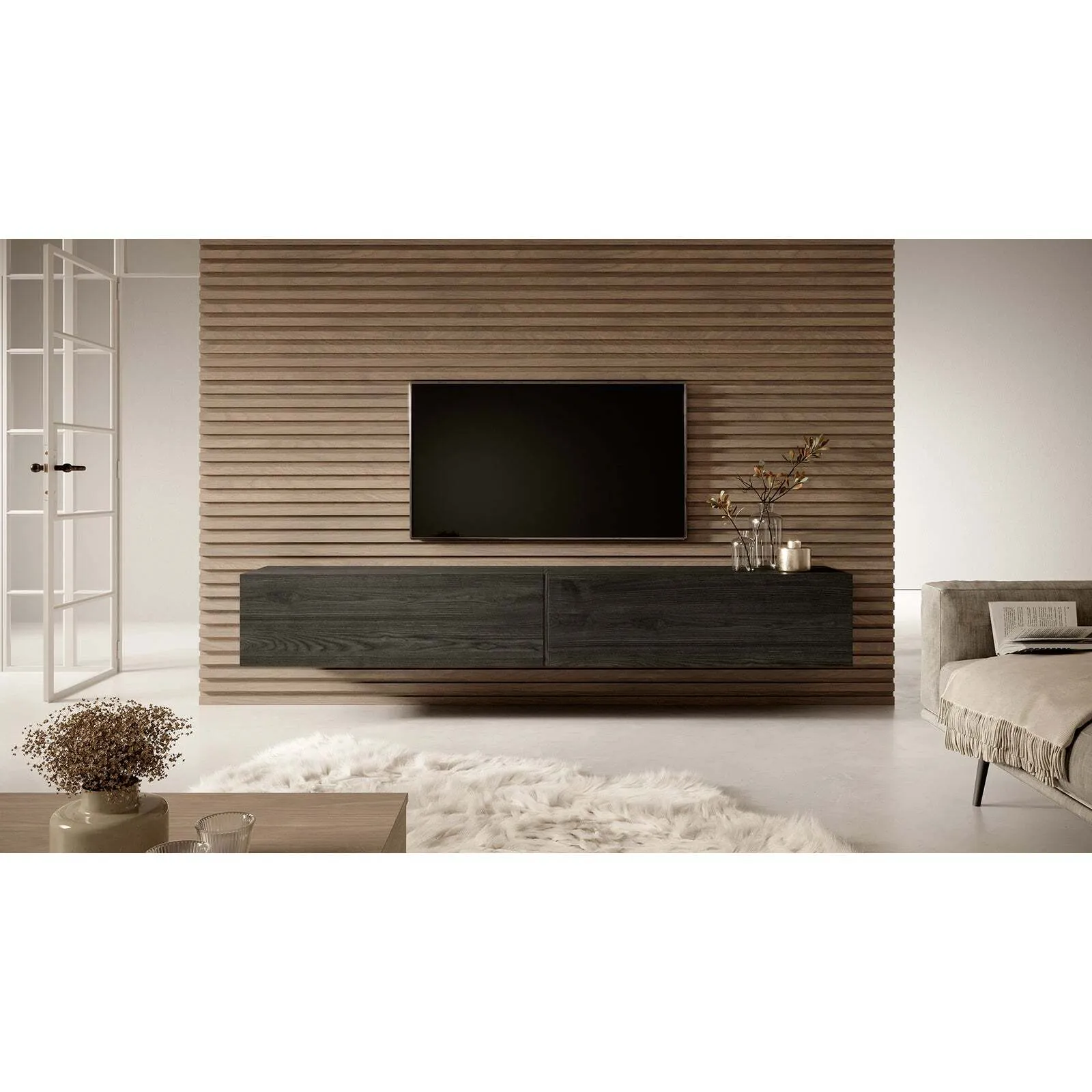 TV spintelė Bisira, juoda - Image 6