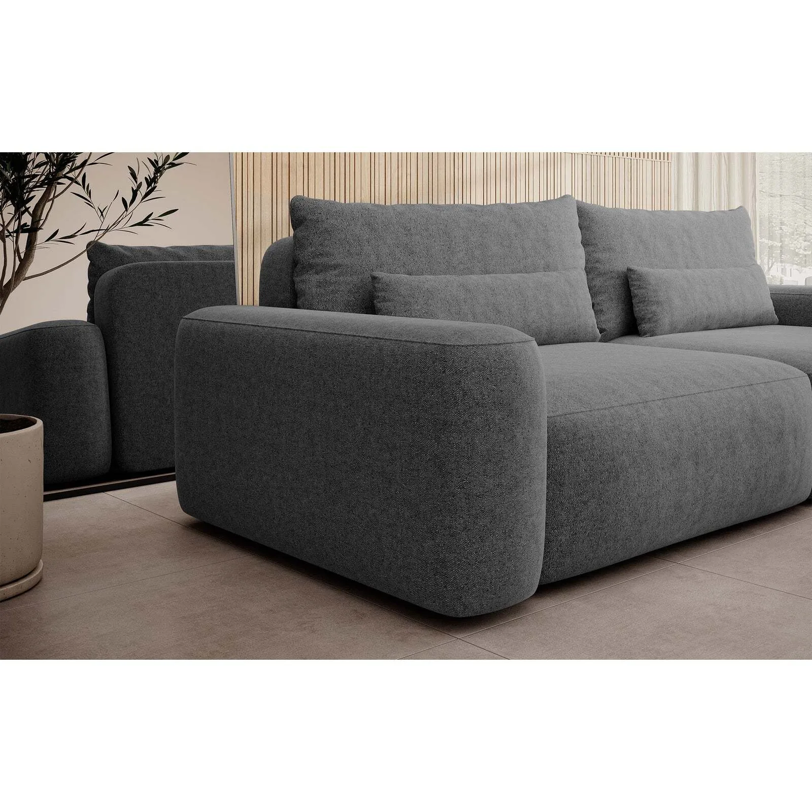 Trivietė sofa Carnos, tamsiai pilka - Image 4