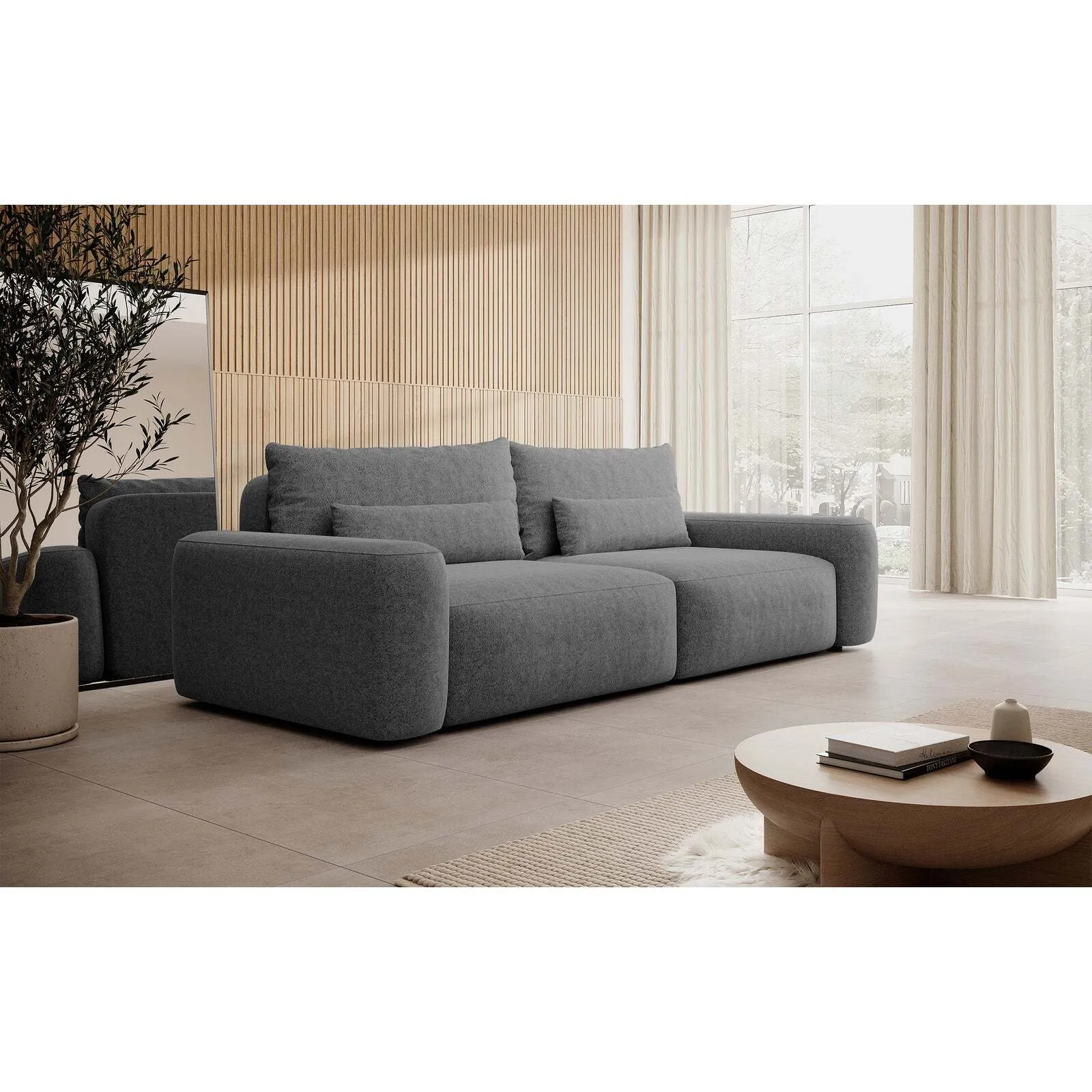 Trivietė sofa Carnos, tamsiai pilka - Image 2