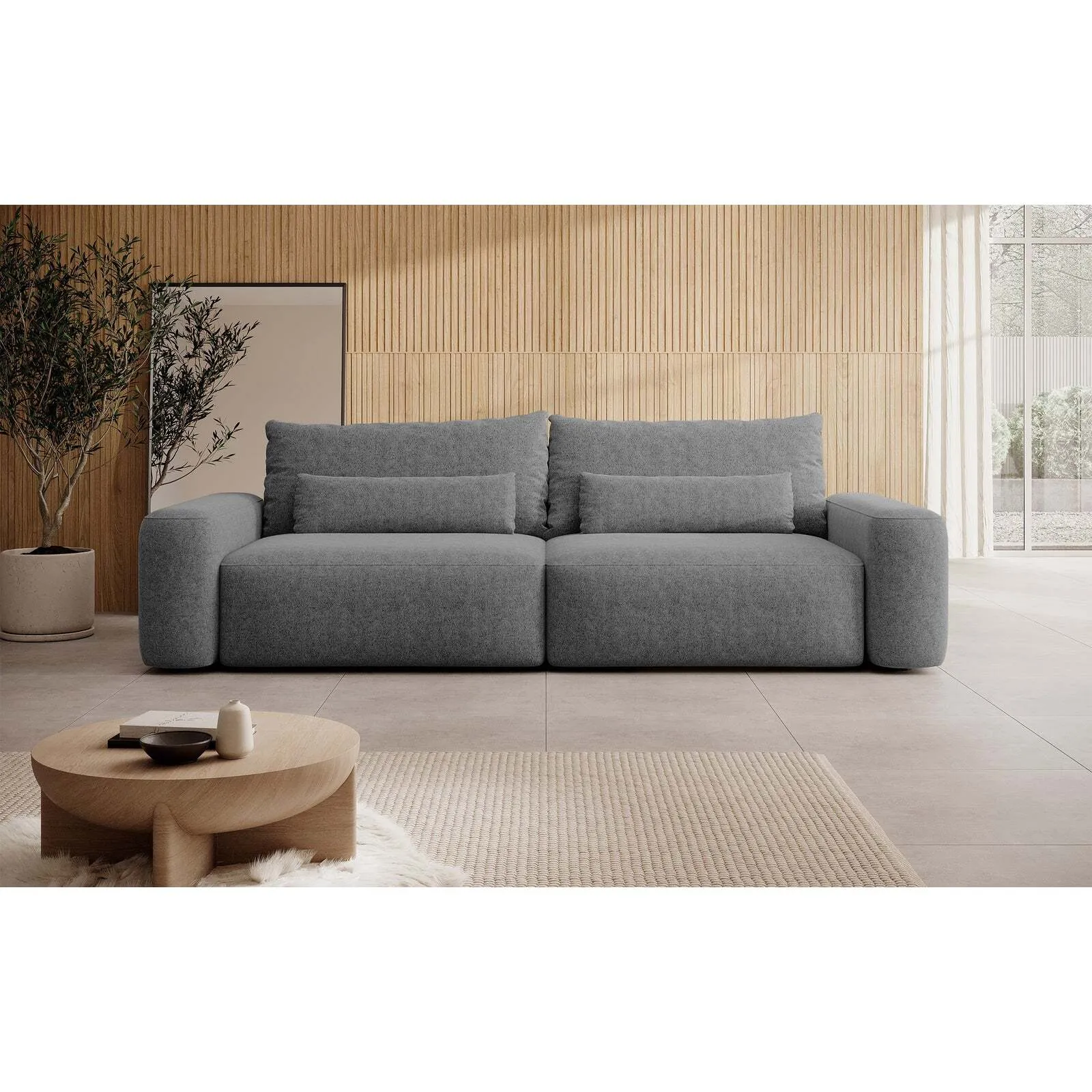 Trivietė sofa Carnos, tamsiai pilka - Image 3