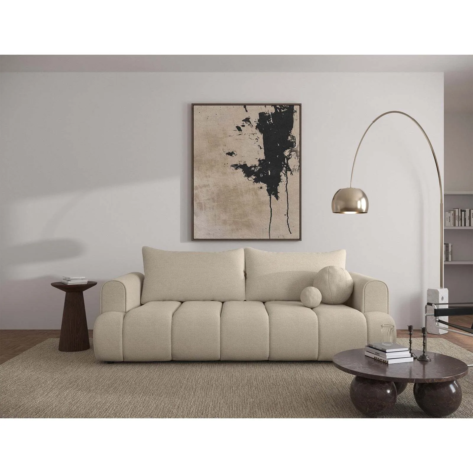 Trivietė sofa Dandelino, šviesiai smėlinė - Image 2