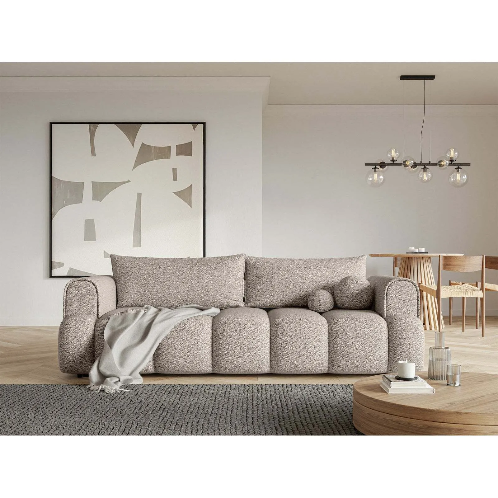 Trivietė sofa Dandelino, šviesiai smėlinė - Image 2