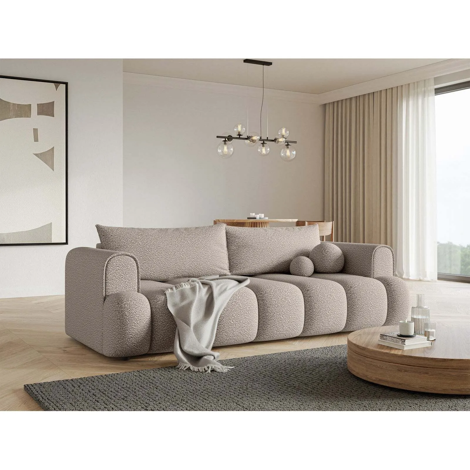 Trivietė sofa Dandelino, šviesiai smėlinė - Image 3