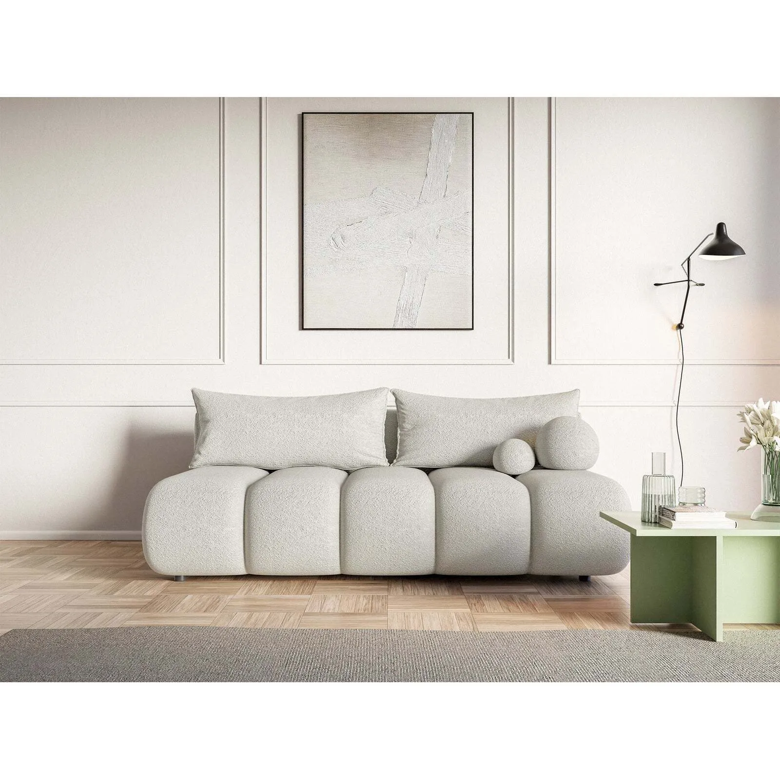 Trivietė sofa Dandelino Mini, šviesiai smėlinė - Image 2