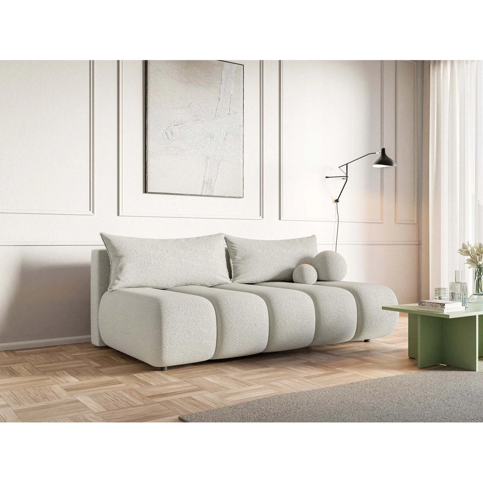 Trivietė sofa Dandelino Mini, šviesiai smėlinė - Image 3