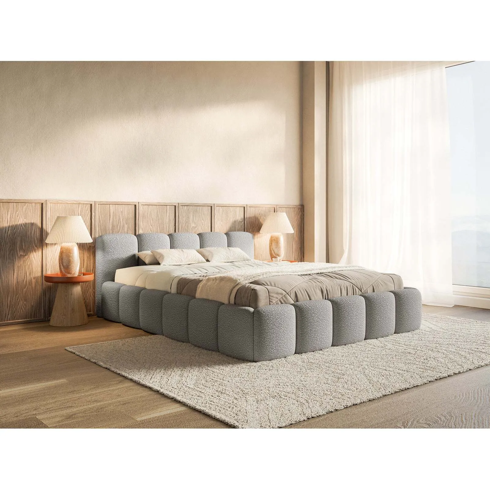 Lova Cloudy Low, pilka, 200x200 cm - Image 2