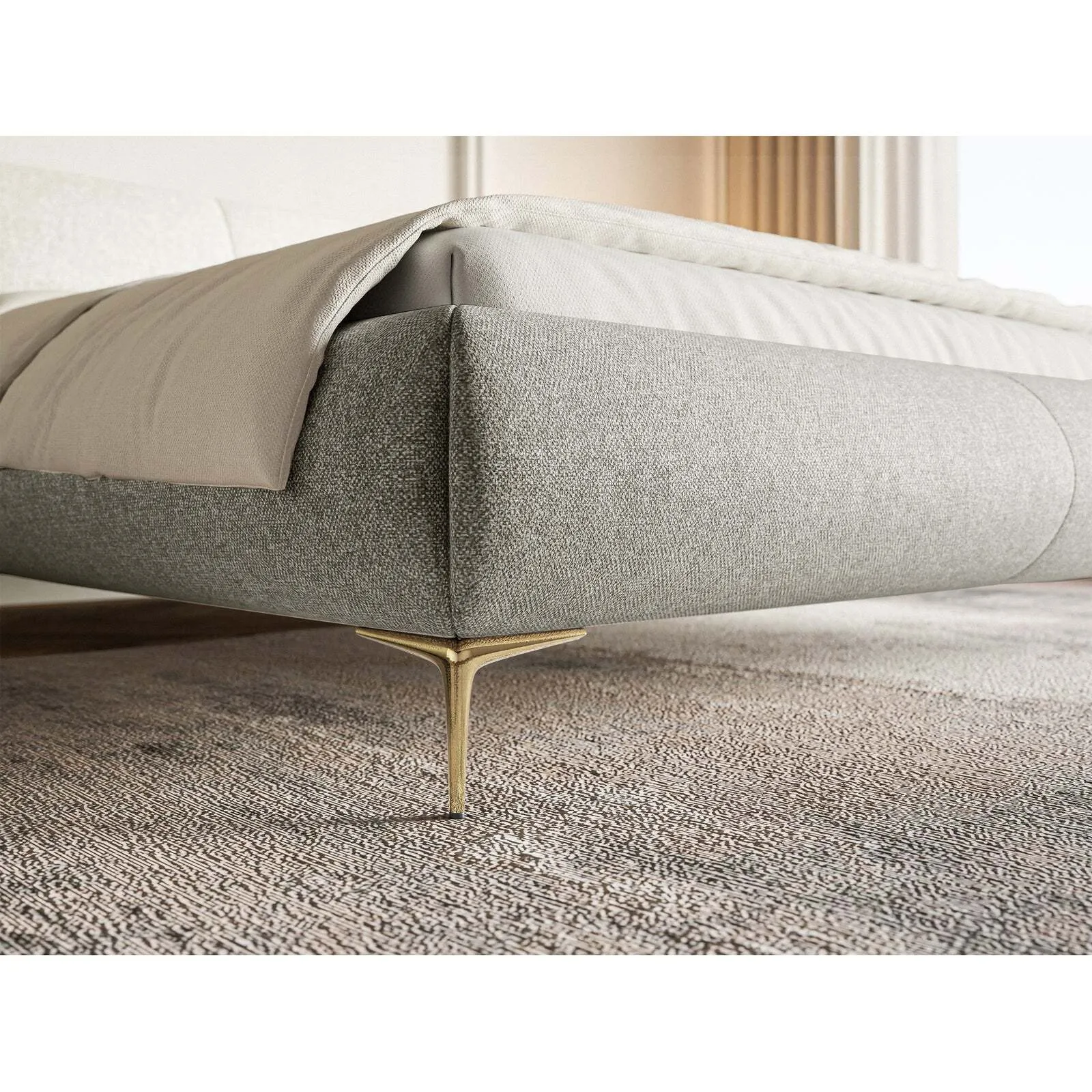 Lova Ovalle, pilka, 180x200 cm - Image 5