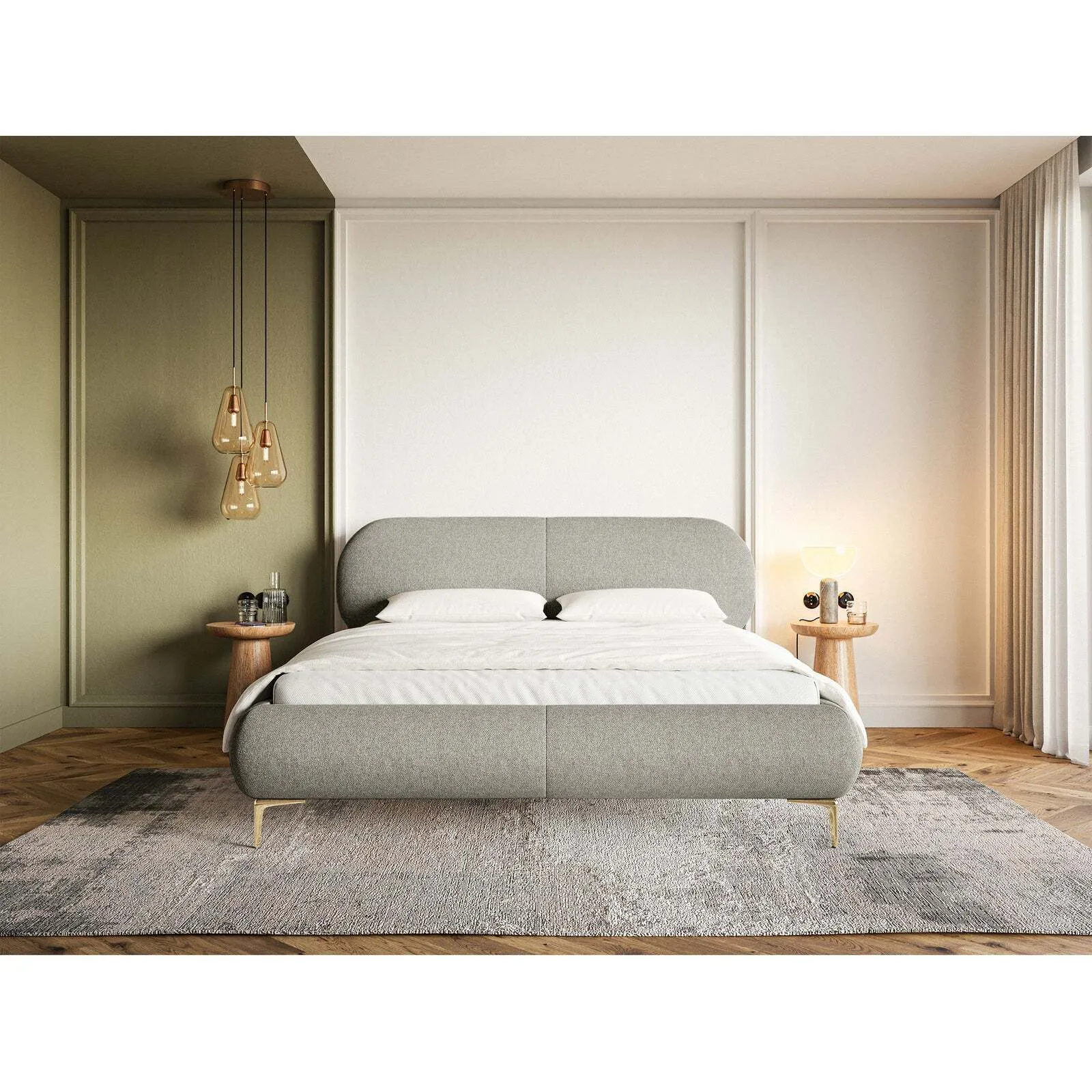 Lova Ovalle, pilka, 180x200 cm - Image 2