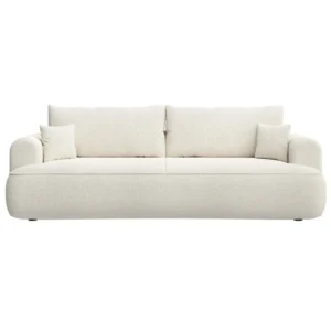 Trivietė sofa-lova Ovo, kreminė