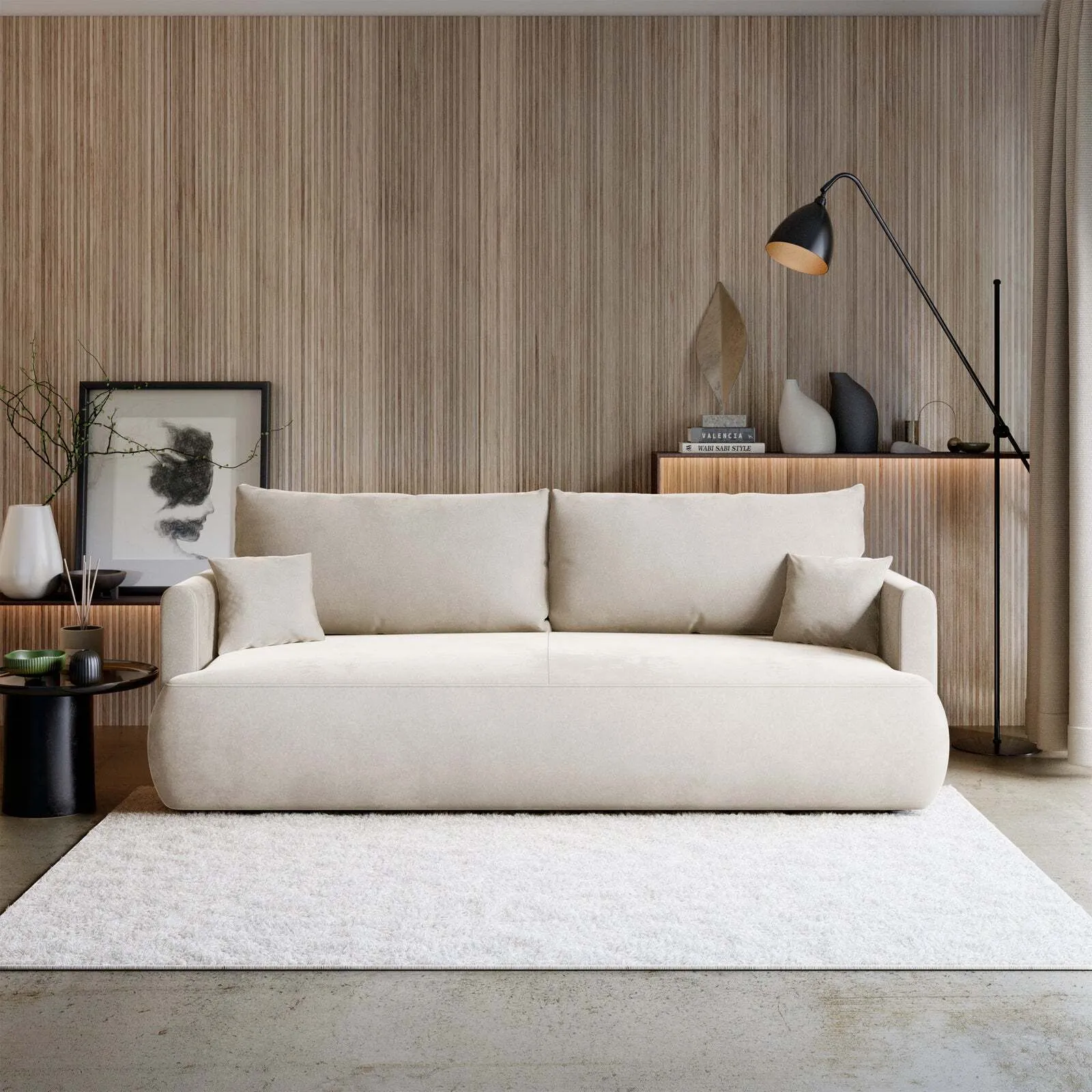 Trivietė sofa Ovo mini, kreminė - Image 2