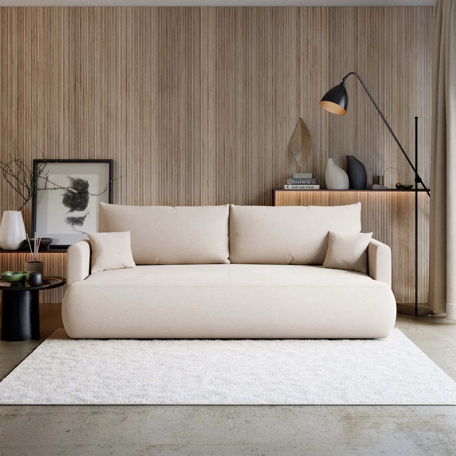 Trivietė sofa Ovo mini, kreminė - Image 2