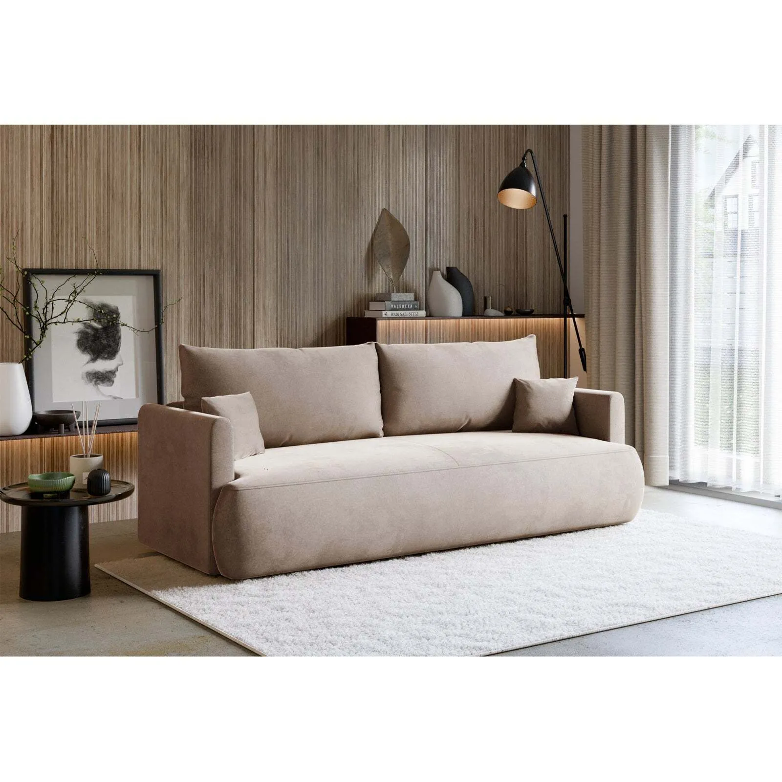 Trivietė sofa Ovo mini, smėlinė - Image 5