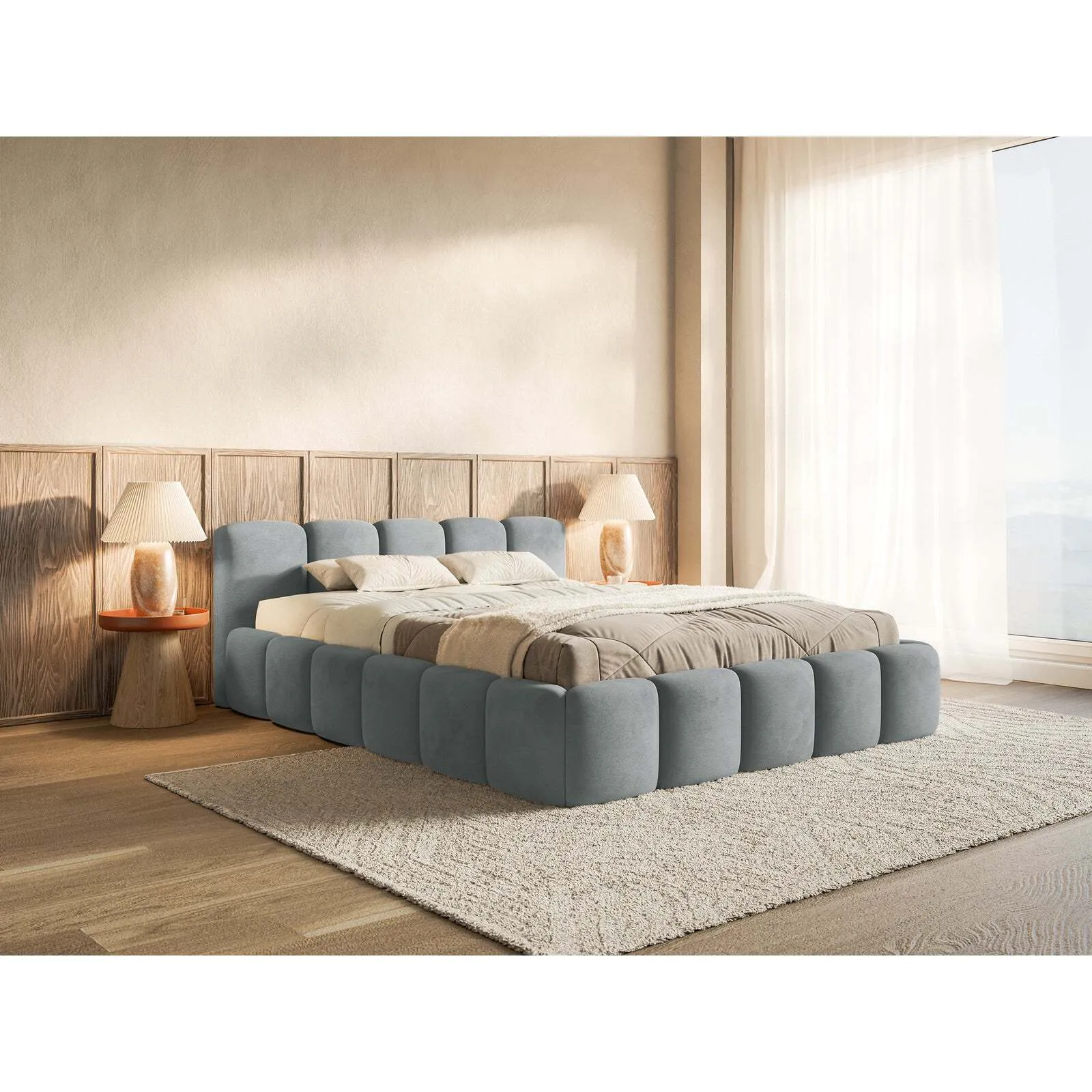 Lova Cloudy Low, pilka, 180x200 cm - Image 2