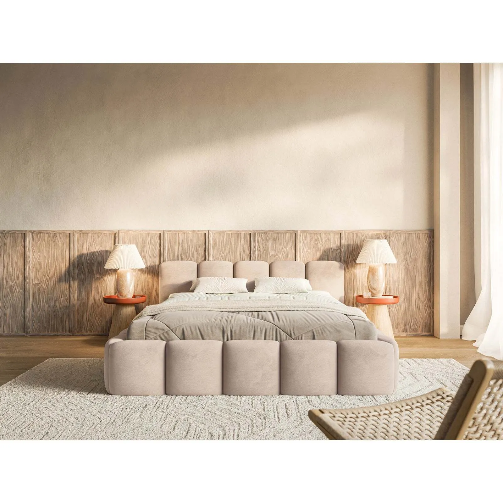 Lova Cloudy Low, smėlinė, 180x200 cm - Image 3