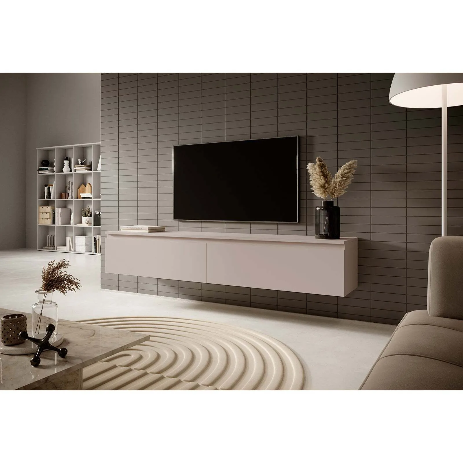 TV spintelė Seney, pilkai smėlinė - Image 3