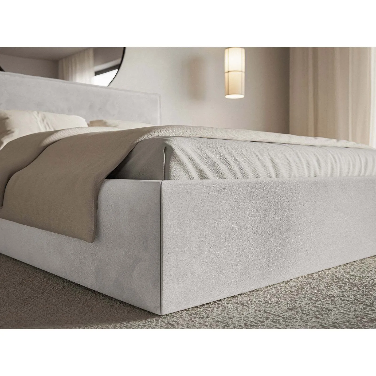 Lova Softie Slim, šviesiai pilka, 140x200 cm - Image 5