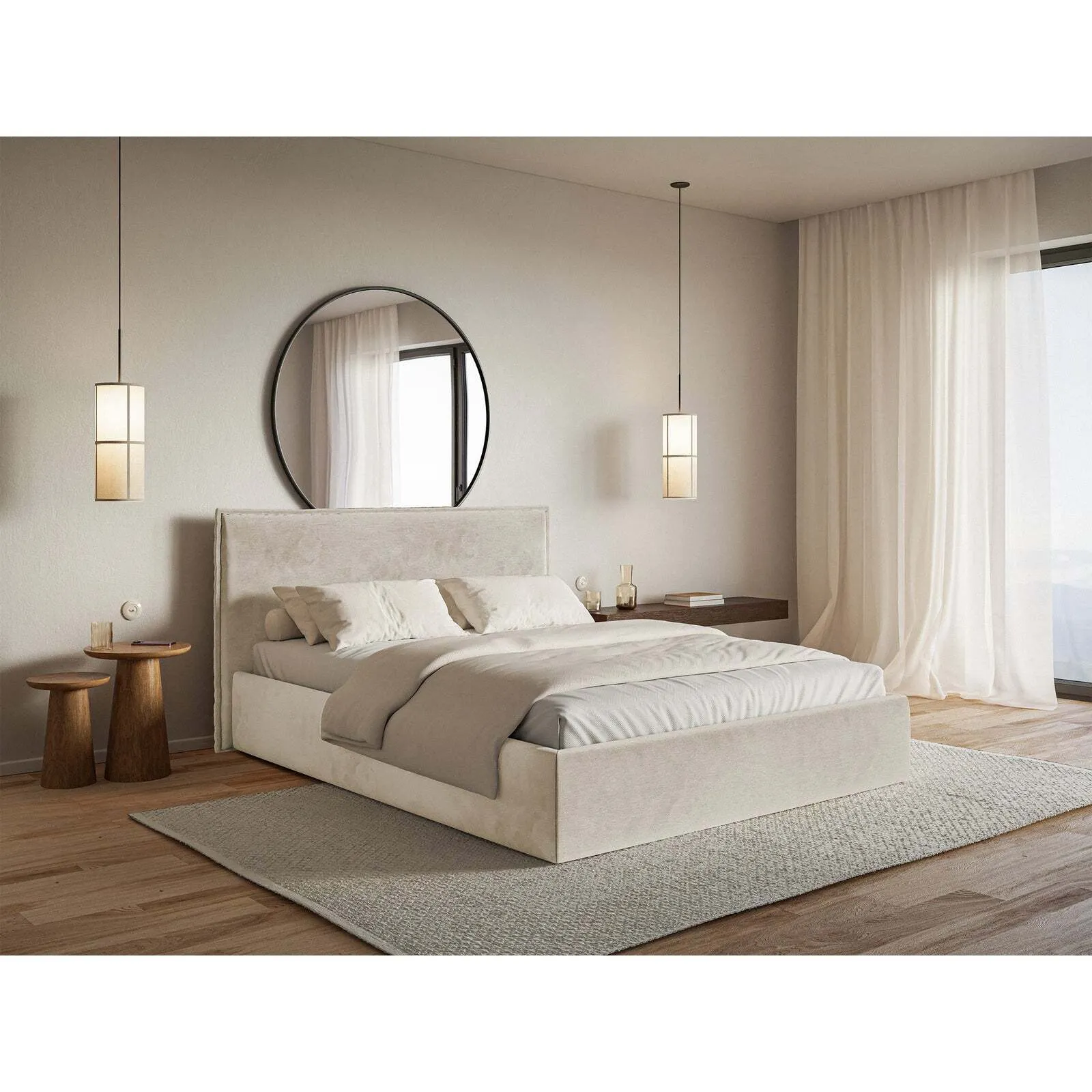 Lova Softie Slim, smėlinė, 180x200 cm - Image 2